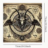 Tarotkleed Pentagram- Divination - Pendelkleed - Altaardoek - Ésotérisme - - Nappe Baphomet - 75 x 75 cm.