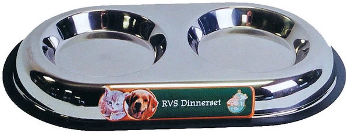 De Boon Voerbak voor Hond of Kat - Rvs Dinerset - 13 cm