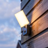 Selby - LED Wandlamp met sensor - 10 Watt 780 Lumen - Bewegingssensor en schemerschakelaar - 3000K warm wit licht - zwart