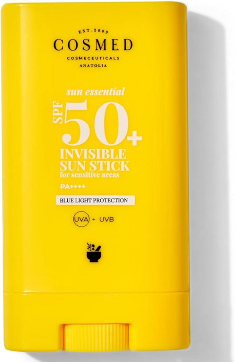 Cosmed Zonnebrandstick SPF50 – Vegan Breedspectrum Zonbescherming 30ml, Voor Gevoelige Zones, Waterresistent, Zonder Witte Waas, Makkelijk Aan te Brengen