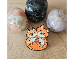 Vossen, Enamel pin, broche, speldje, verzamelen, kleding versieren