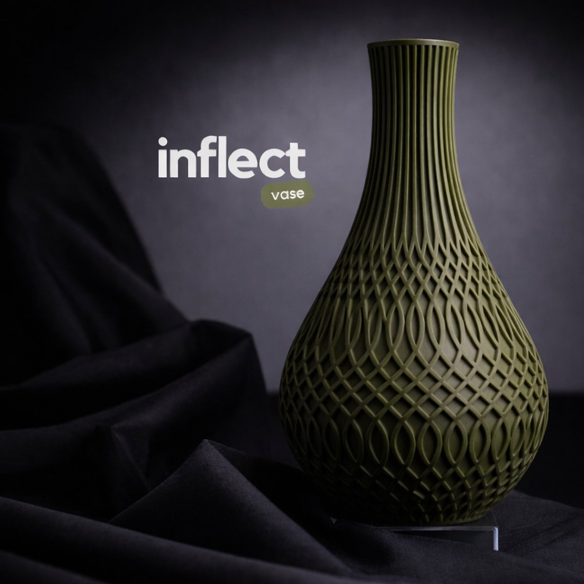 Morphitoys Inflect – Vaas – Design Vaas – PETG – Olijf Groen