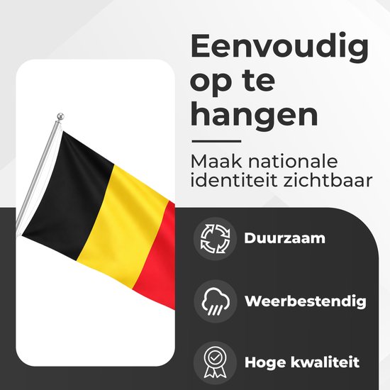 Het Vlaggenschip - Vlag België - 90 x 150 centimeter