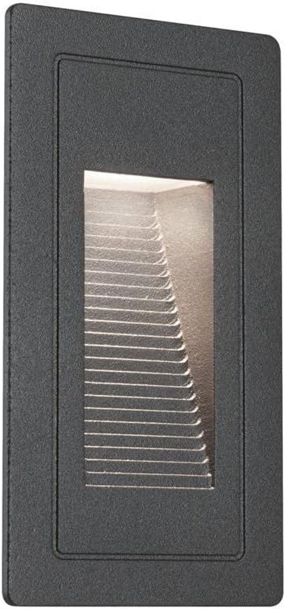 Vierkante LED Inbouw Wandlamp voor Buiten - Warmwit Aluminium Zwart