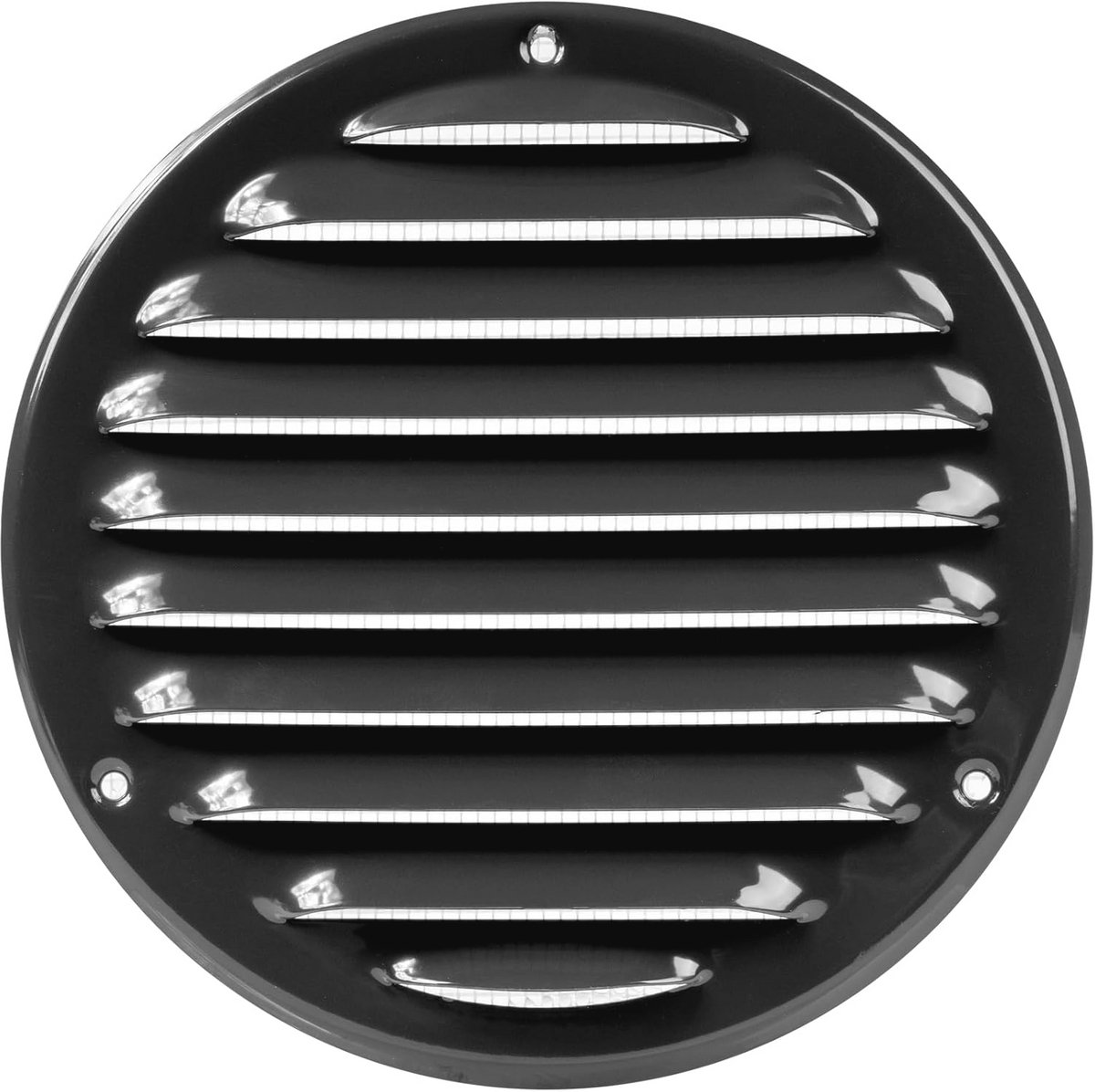 Zwart Ventilatierooster Ø 12,5 cm - Ronde Soffit Ventilatieopeningen met Geïntegreerd Vlieengaas