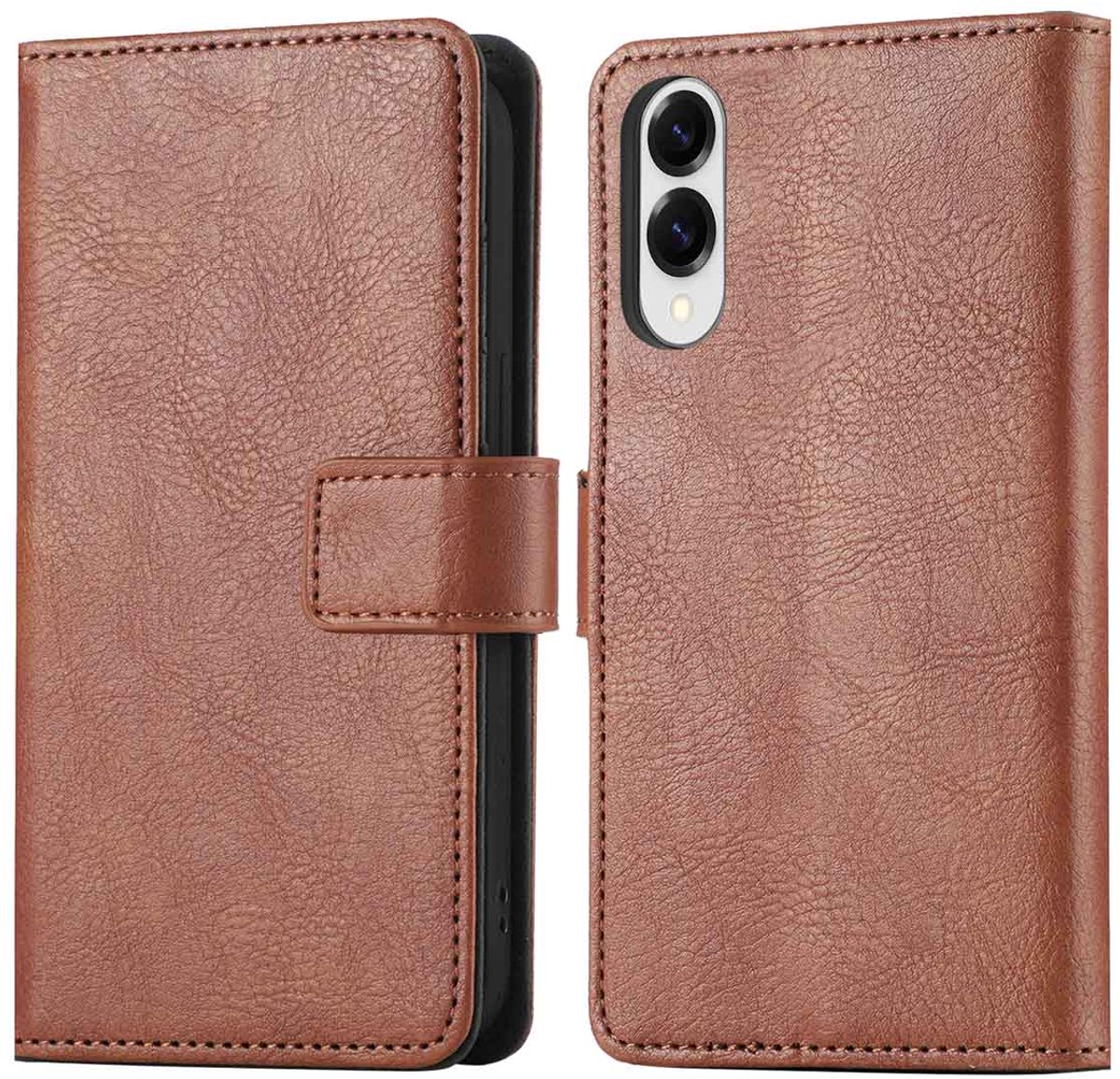 imoshion Hoesje - Geschikt voor Samsung Galaxy S25 Edge - Luxe Bookcase - Bruin