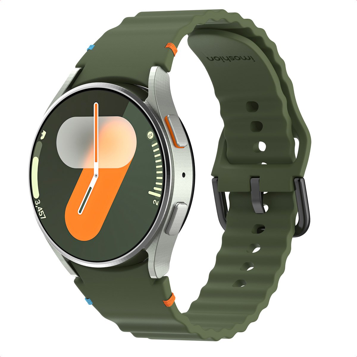 Wave Siliconenband - Geschikt voor Samsung Galaxy Watch 4 / 5 / 6 / 7 / FE (20 mm) - Donkergroen