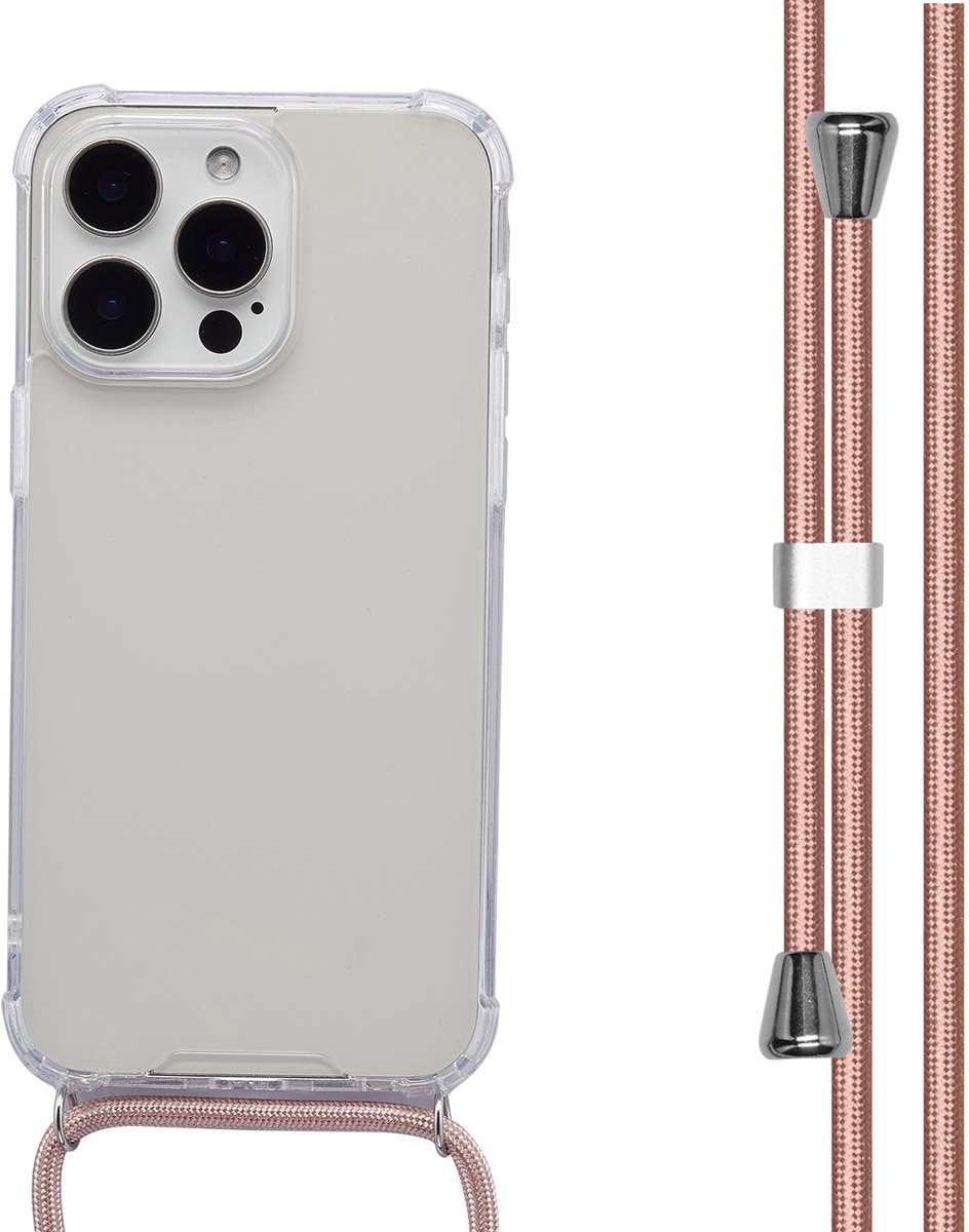 imoshion Hoesje - Geschikt voor Apple iPhone 15 Pro Max - Backcover met koord - Rosé Goud