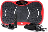 EVOLAND Trilplaat - Trilplaat fitness - Powerplate - Inclusief weerstandsbanden en handvatten - 5 trainingsprogramma's - 99 snelheid niveaus - Met bluetooth muziek - Trainingsapparatuur voor uithoudingstraining - Rood