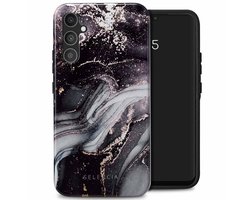 Selencia Hoesje - Geschikt voor Samsung Galaxy A34 (5G) - Backcover - Chic Marble Black