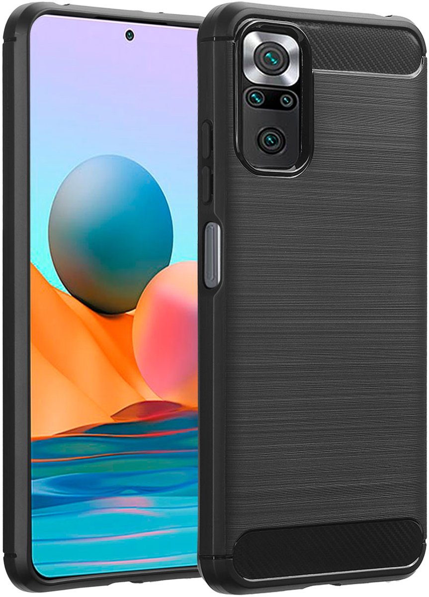 imoshion Hoesje - Geschikt voor Xiaomi Redmi Note 10 (5G) - Brushed Backcover - Zwart