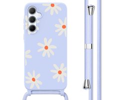 imoshion Hoesje - Geschikt voor Samsung Galaxy A55 (5G) - Siliconen design hoesje met koord - Lila Flower Distance