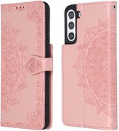 imoshion Hoesje - Geschikt voor Samsung Galaxy S21 FE - Mandala Bookcase - Rosé Goud
