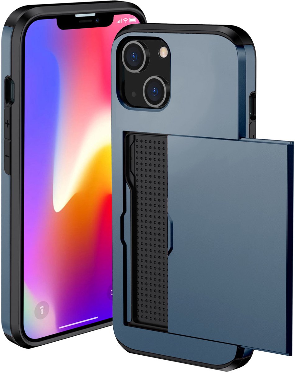 imoshion Hoesje met Pasjeshouder - Geschikt voor Apple iPhone 13 - Donkerblauw