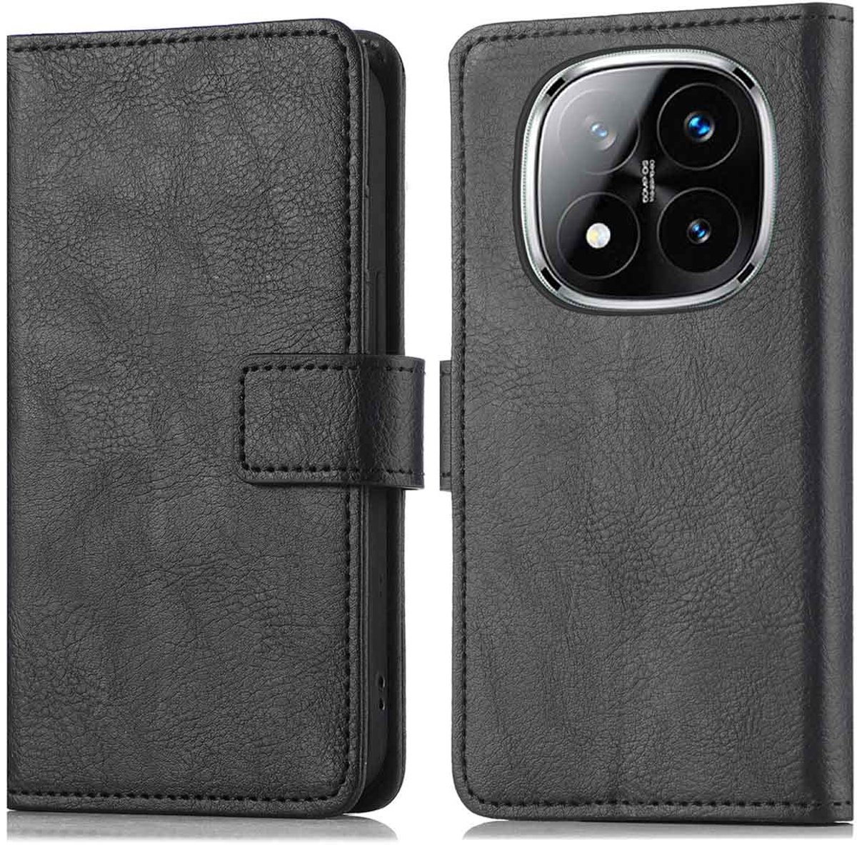 imoshion Hoesje - Geschikt voor Xiaomi Redmi Note 14 Pro Plus 5G - Luxe Bookcase - Zwart