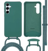 imoshion Case Convient pour Samsung Galaxy A55 Case avec Cordon - Imoshion Color Backcover avec Cordon Amovible - Vert foncé