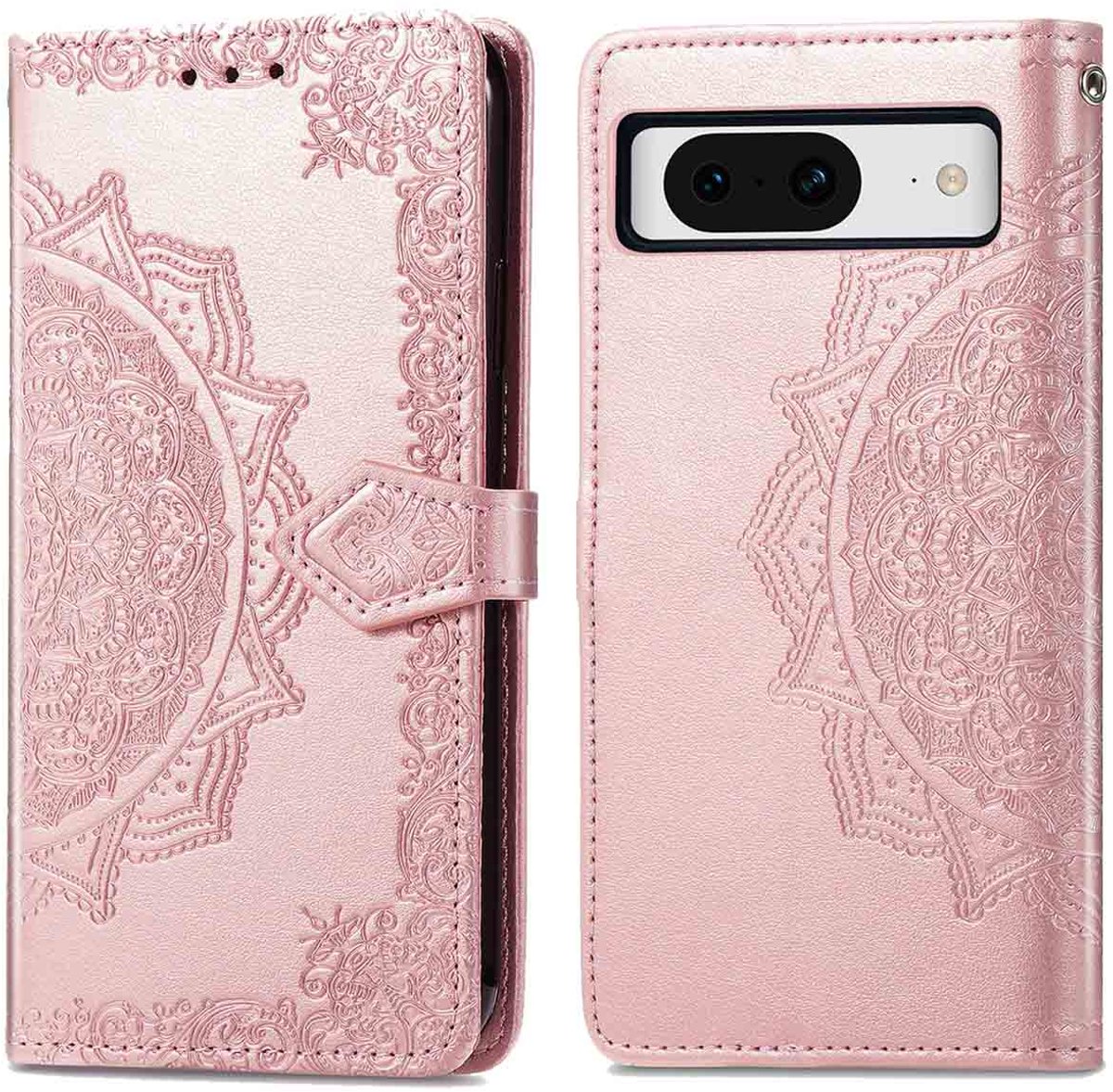 imoshion Hoesje - Geschikt voor Google Pixel 8 - Mandala Bookcase - Rosé Goud