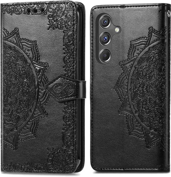 imoshion Hoesje - Geschikt voor Samsung Galaxy A15 (4G) / A15 (5G) - Mandala Bookcase - Zwart