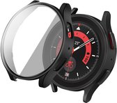 Screen protector - Geschikt voor Samsung Galaxy Watch 6 - 44 mm - Full Cover Hard Case / Beschermend Hoesje - Zwart