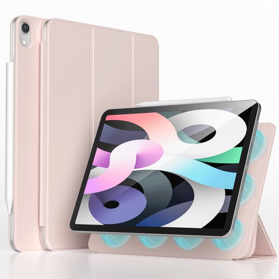 imoshion Tablet Hoes - Geschikt voor Apple iPad Air 5 (2022) / Air 4 (2020) / Air 11 inch (2026) M4 / Air 11 inch (2025) M3 / Air 11 inch (2024) M2 - Magnetic Bookcase - Roze