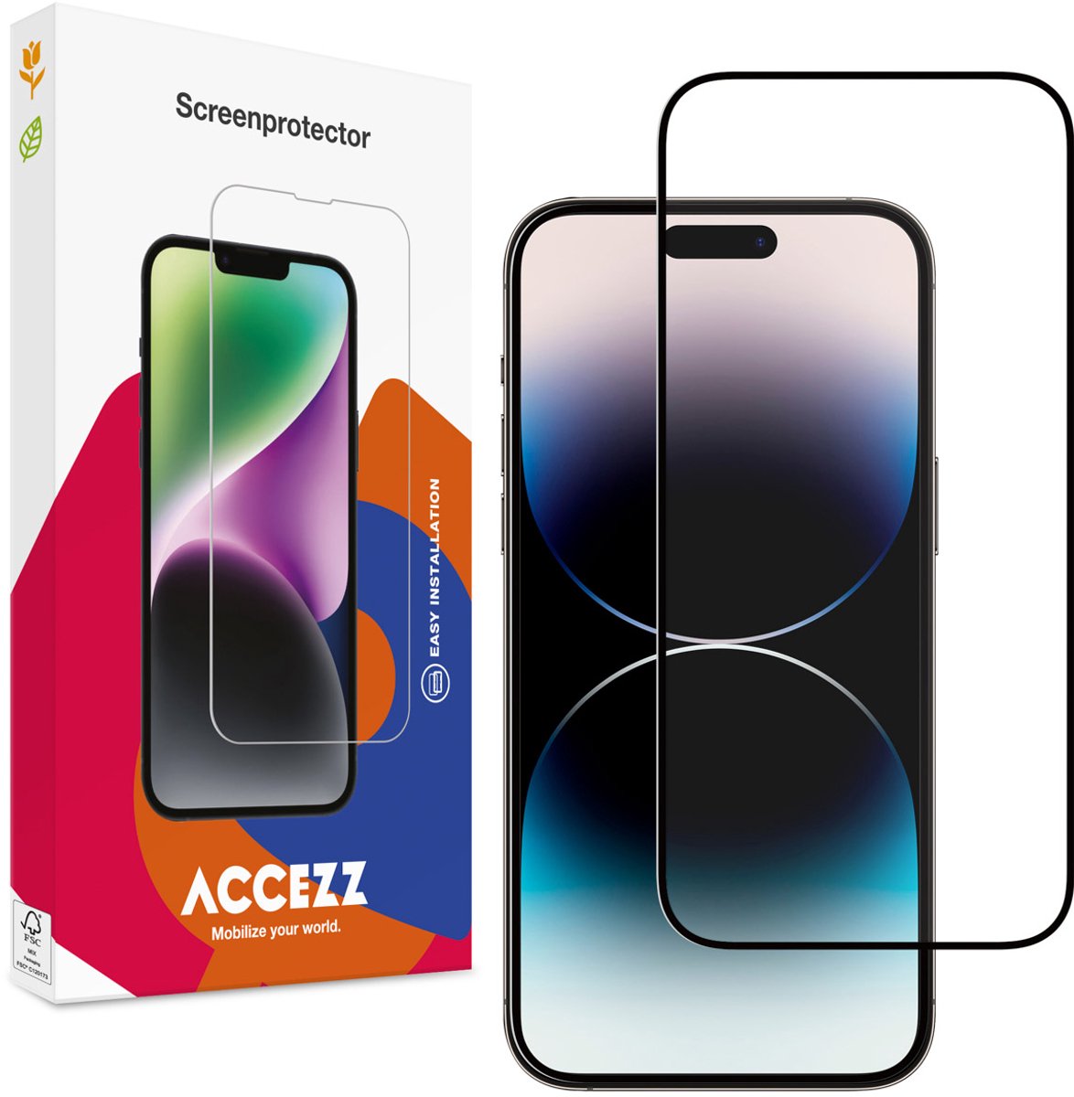 Accezz Screenprotector Geschikt voor iPhone 15 - Accezz Gehard Glass Full Cover