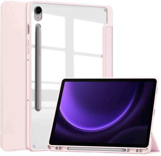Étui pour tablette Samsung Galaxy Tab S9 FE - Bookcase rigide à trois volets iMoshion - Rose