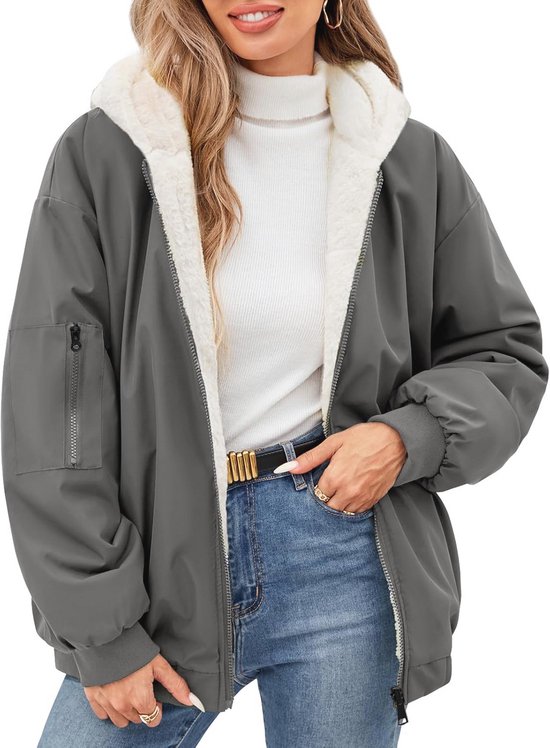 Veste D'hiver Courte Pour Femme Avec Capuche - Doublée Et Chaude Pour Les Activites De Plein Air