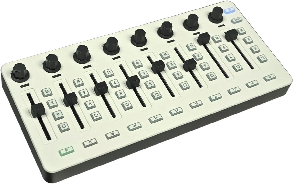 Draadloze Bluetooth MIDI-controller en mixer met 8 encoders en batterij