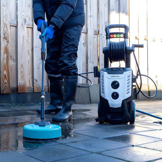 VENTRA® Hogedrukreiniger - 2200W - 170 Bar - 450 l/h - 10m Slang - Slanghaspel - Terrasreiniger - Geïntegreerde Zeeptank - Inclusief Gehoorbescherming en Werkhandschoenen van Merkloos	 — afbeelding 4