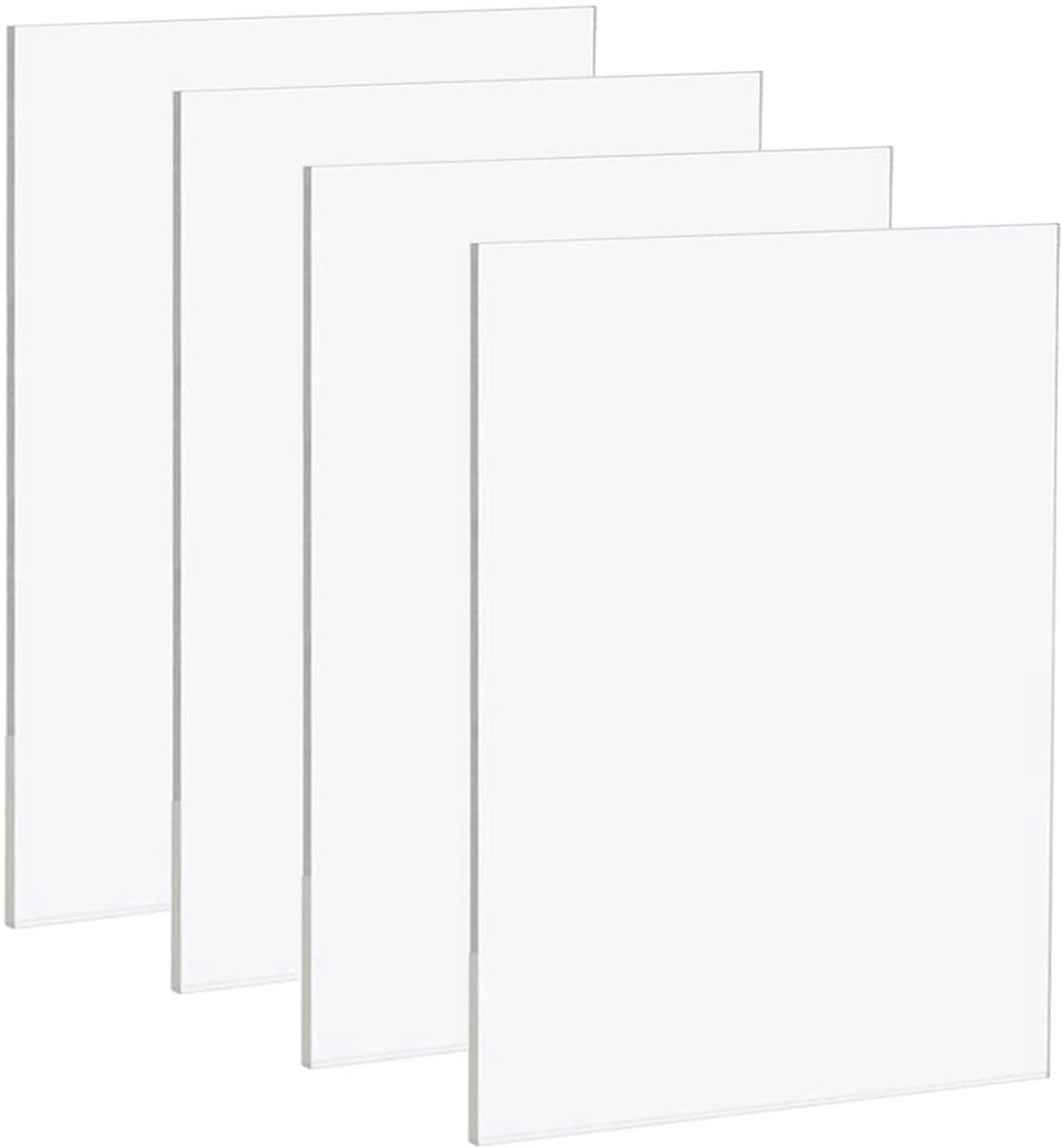 A4 Transparante Acrylplaten - Set van 4 Stuks - 3 mm Dikte voor Decoratie en Display