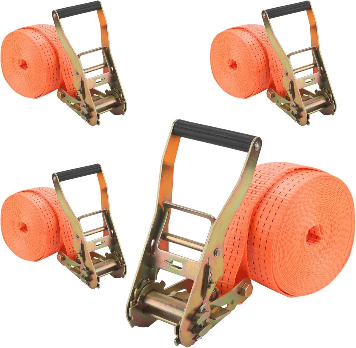 Spanbanden met Ratel, 2000 kg, 8 m, 50 mm, 4 stuks
