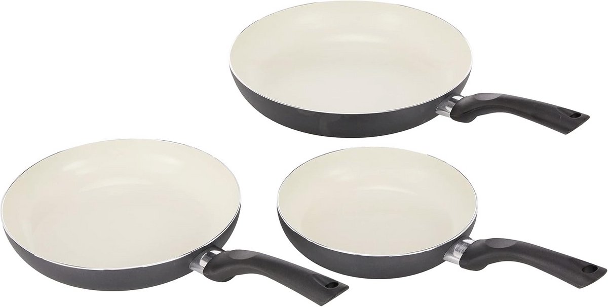 3-delige pannenset van aluminium met antiaanbaklaag - 20/24/28 cm