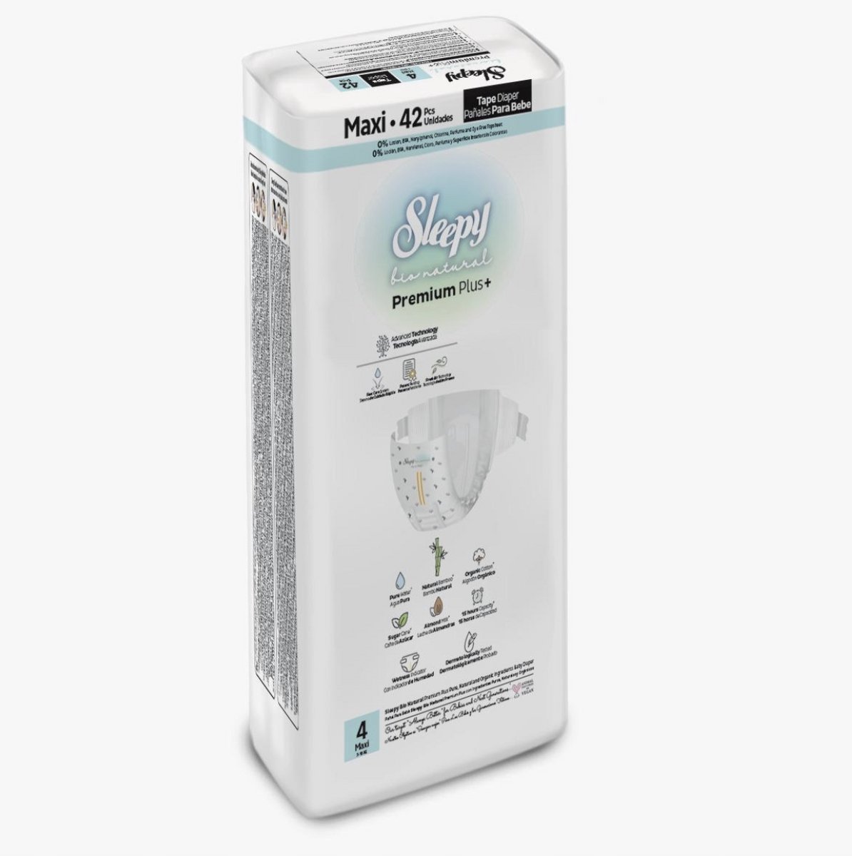 Sleepy Bio Natural Premium Plus Baby Luiers - 4 (7-14 Kg) - 42 Luiers