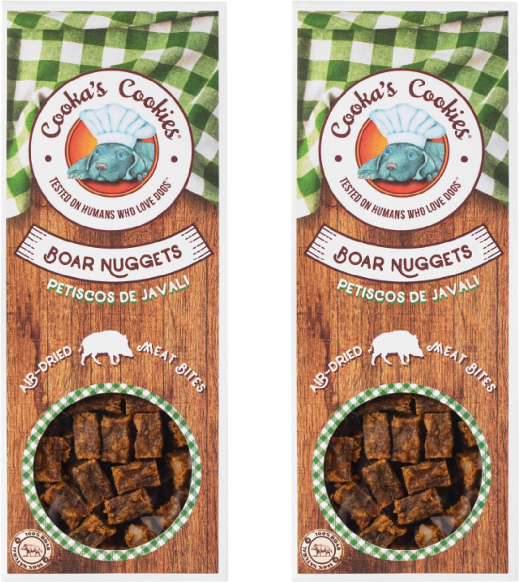 Cooka’s Cookies- Hondensnack Voordeel- Boar Nuggets 2-pack (2x60g) | Stevig, kauwbaar & perfect als trainingssnack