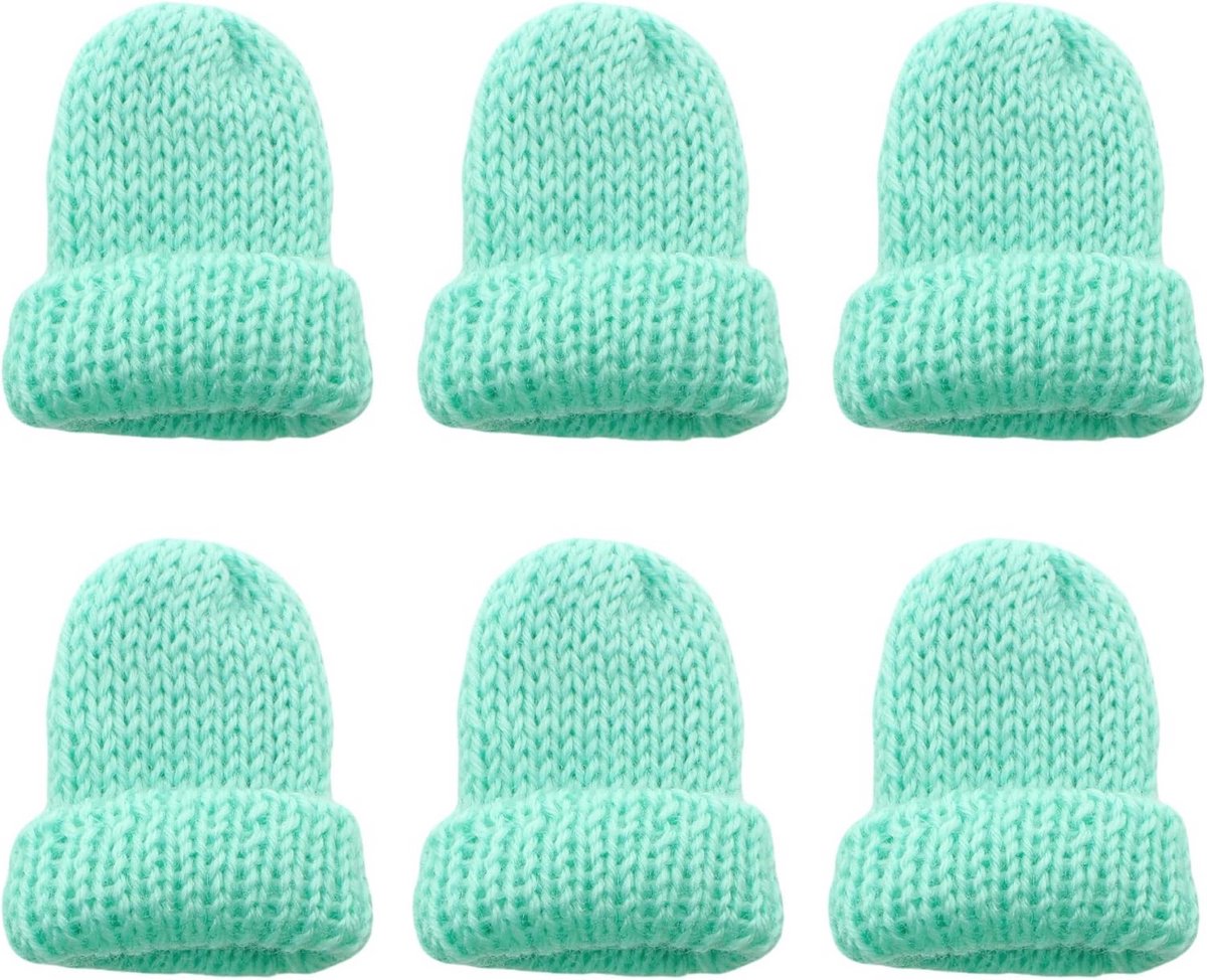 Set van 6 gebreide eierwarmers voor een gezellig ontbijt
