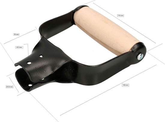 Set van 2 D-greep schoppen van hout en metaal voor 33 mm steel — afbeelding 3