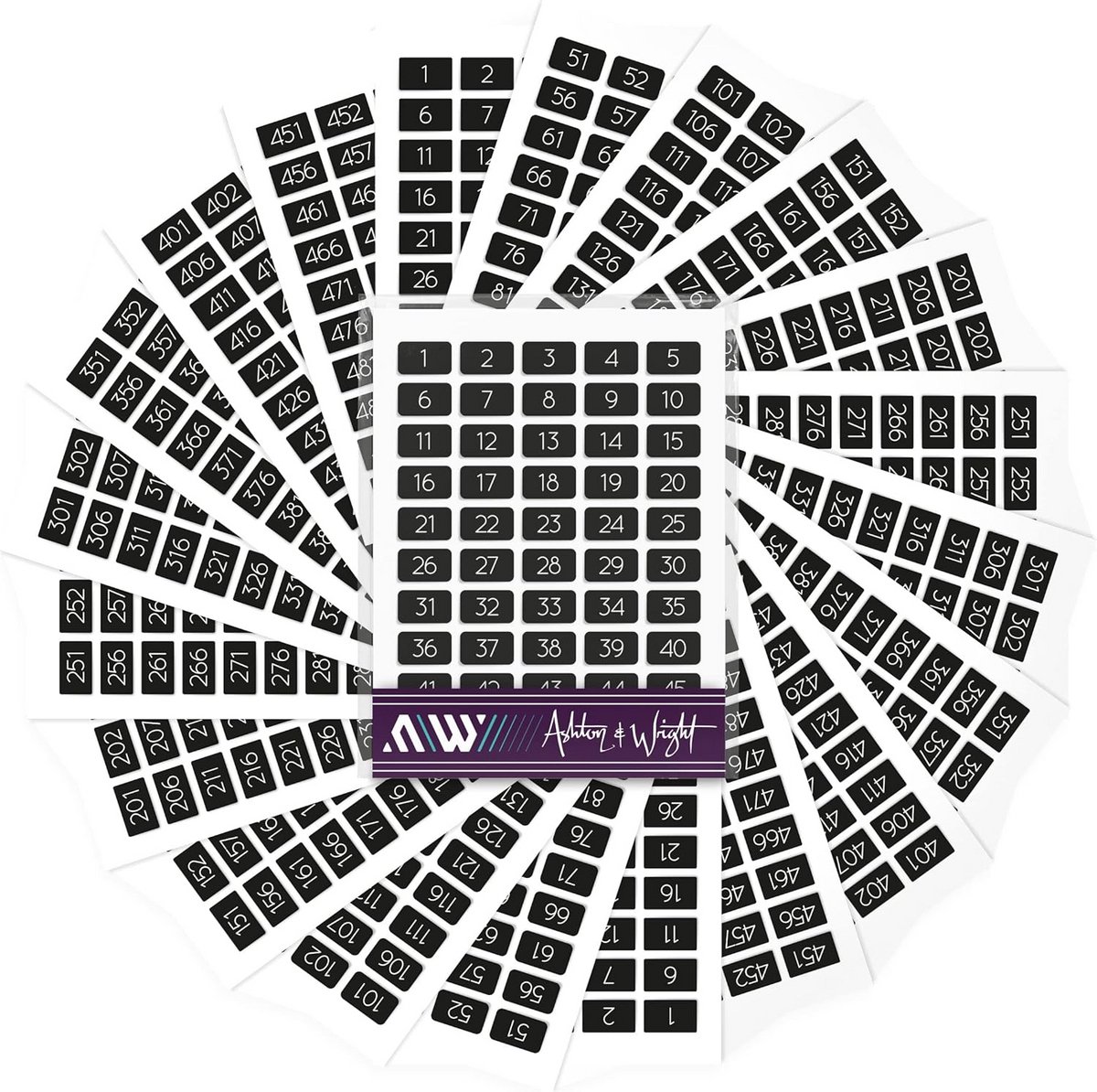 Genummerde Stickers 1-500 - Easy Peel Labels 13 x 8mm - Zwart