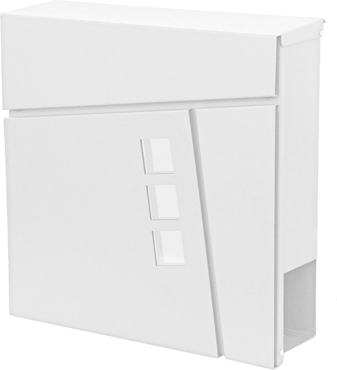 Wandbrievenbus met Krantenvak - Gepoedercoat Wit, Moderne en Functionele Brievenbus