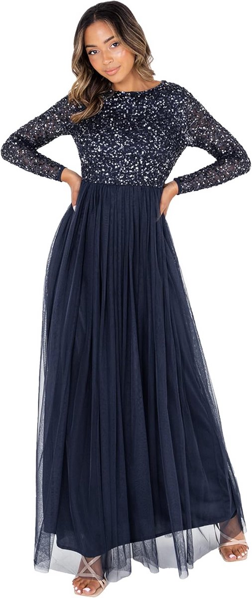 Lange Maxi Jurk Dames met Mouwen - Elegante Bruidsmeisjesjurk of Feestjurk