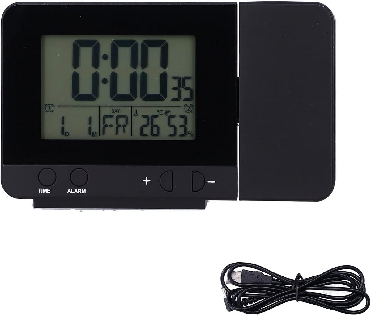 Digitale Projectieklok met Snooze, USB Opladen en Temperatuurweergave