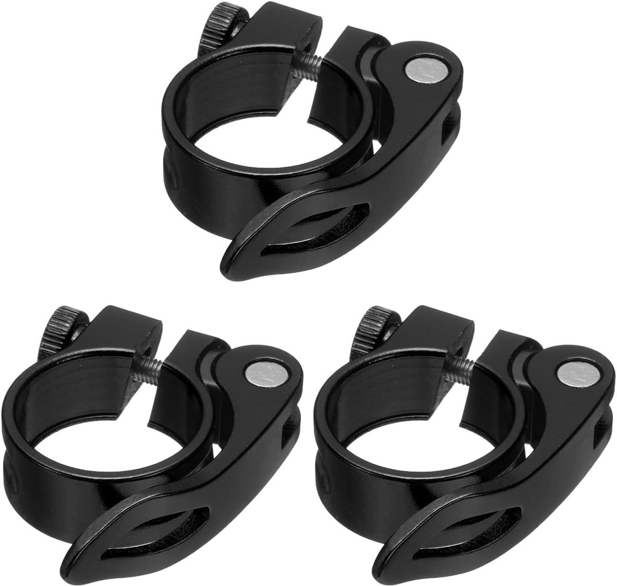 Allecta - Fietszadelsteunklemmen, aluminiumlegering, snelspanner, zwart - Geschikt voor diameter 27,2 tot 28,6 mm