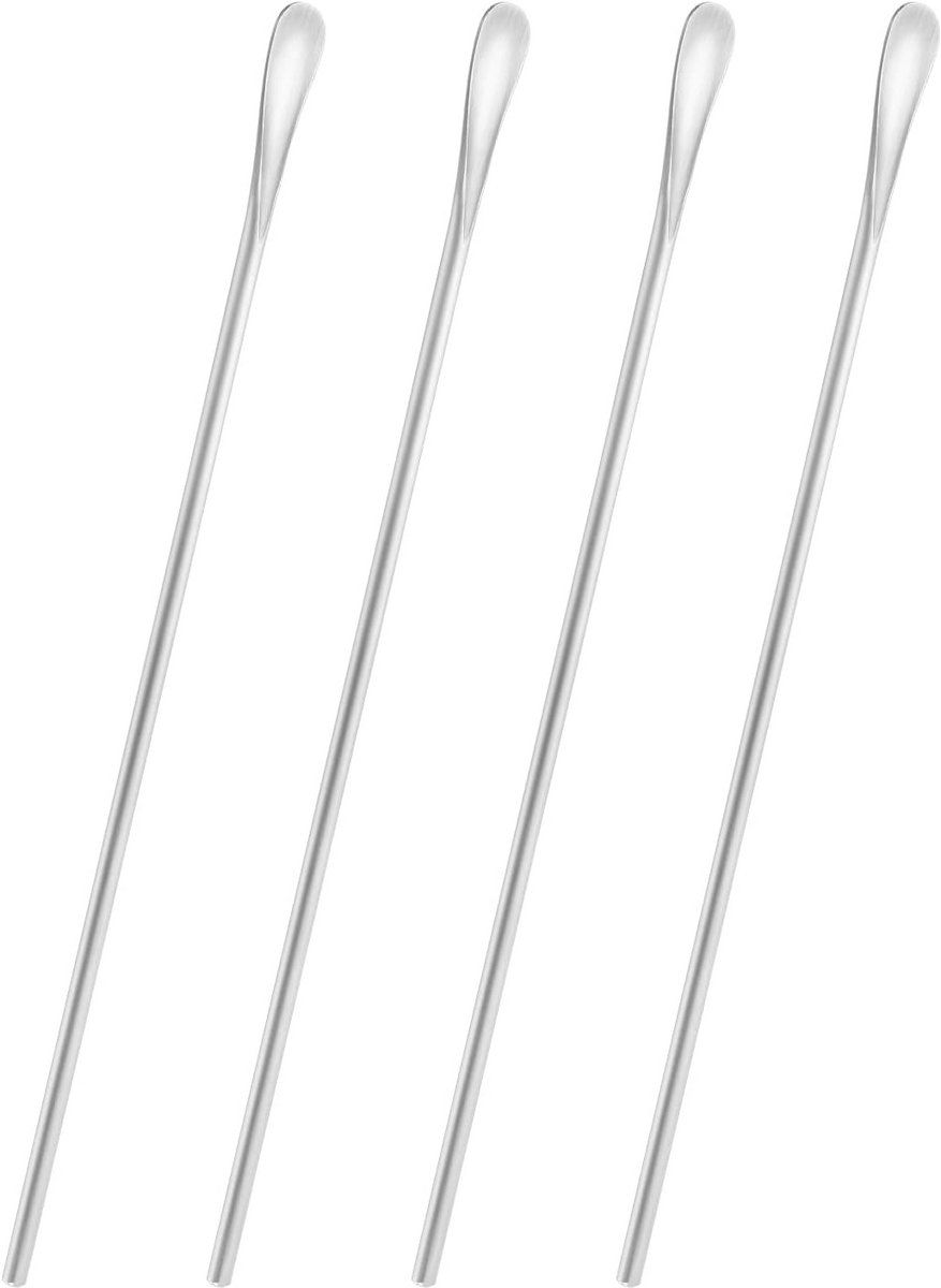 RVS Cocktail- en Iced Tea Roerlepel 26 cm - 4 Stuks