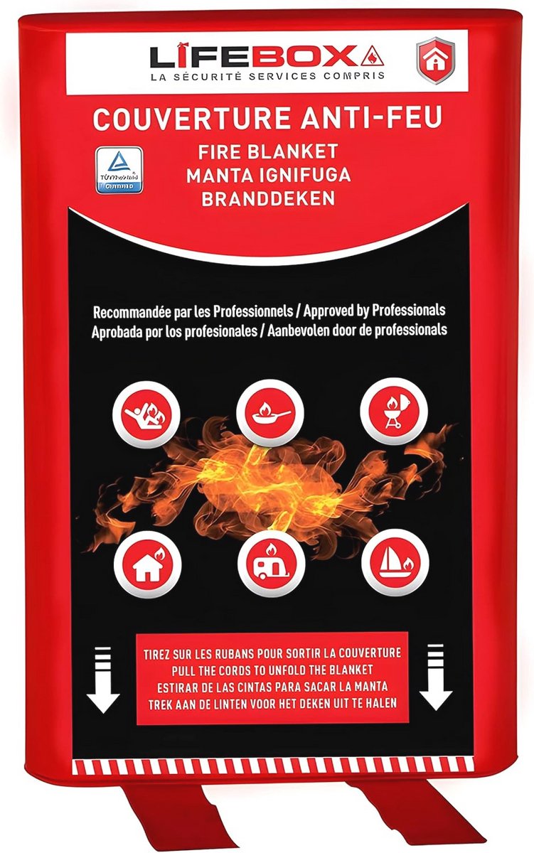 Brandwerende deken 1,2 m x 1,8 m voor professioneel en privégebruik