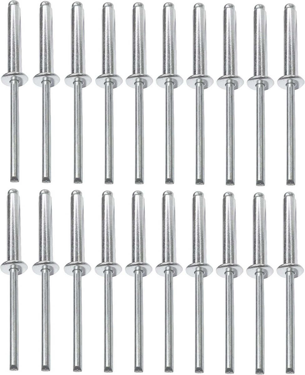Set van 20 Standaard Blindklinknagels Ø5x30mm - Pop Klinknagels met Schachtbreuk - Aluminium/Staal