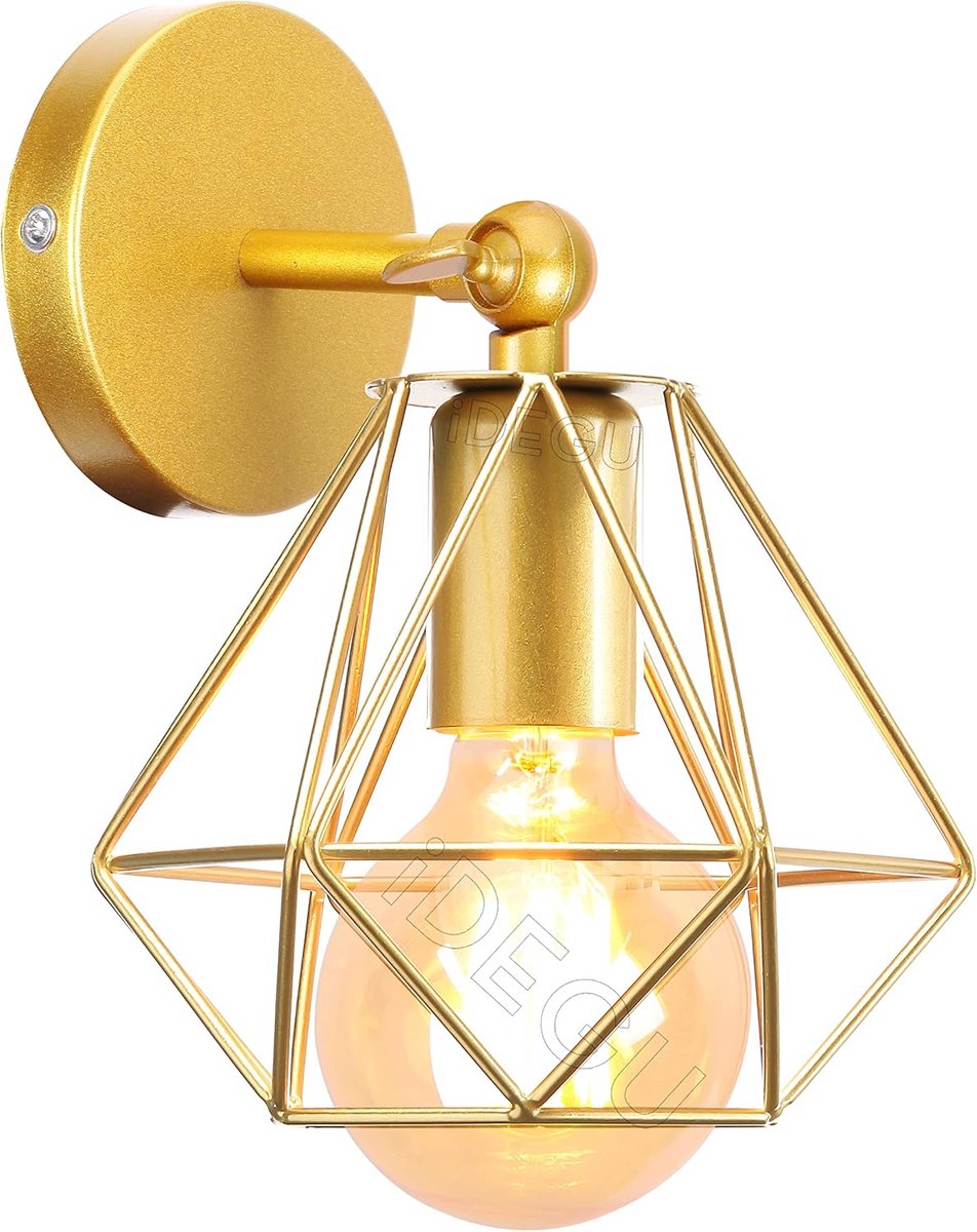Industriële wandlamp 16 cm - Vintage plafondlamp E27 metaal kooi-design verstelbaar voor woonkamer keuken slaapkamer