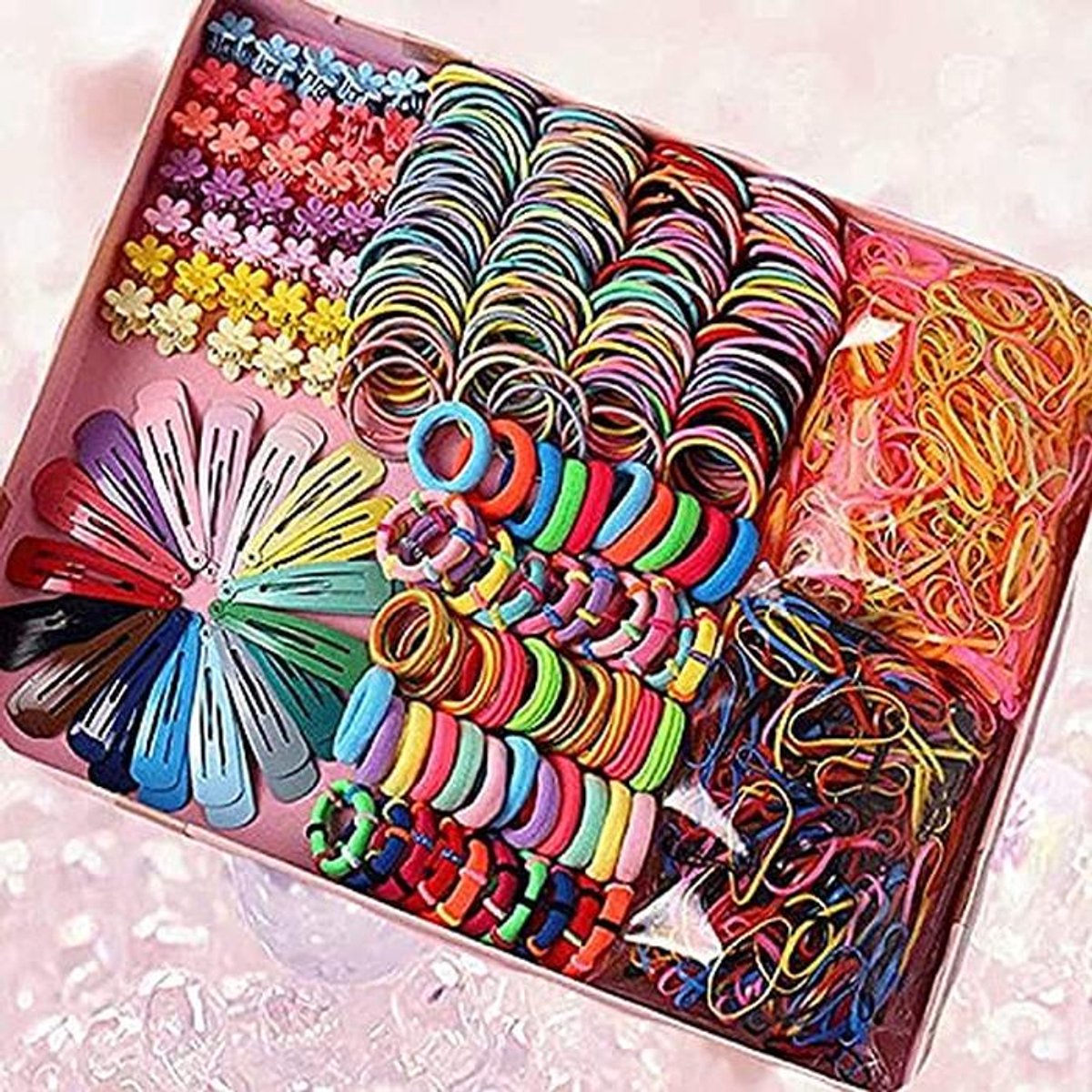 780 Stuks Haaraccessoires Set voor Meisjes - Paardenstaart Clips, Elastiekjes en Meer
