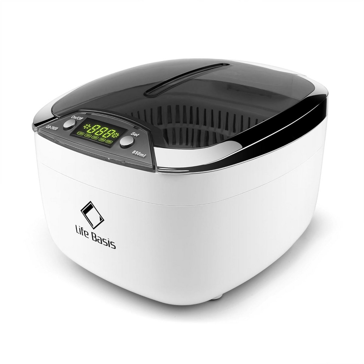 Ultrasoonreiniger 850ml voor brillen, sieraden en meer met LED verlichting
