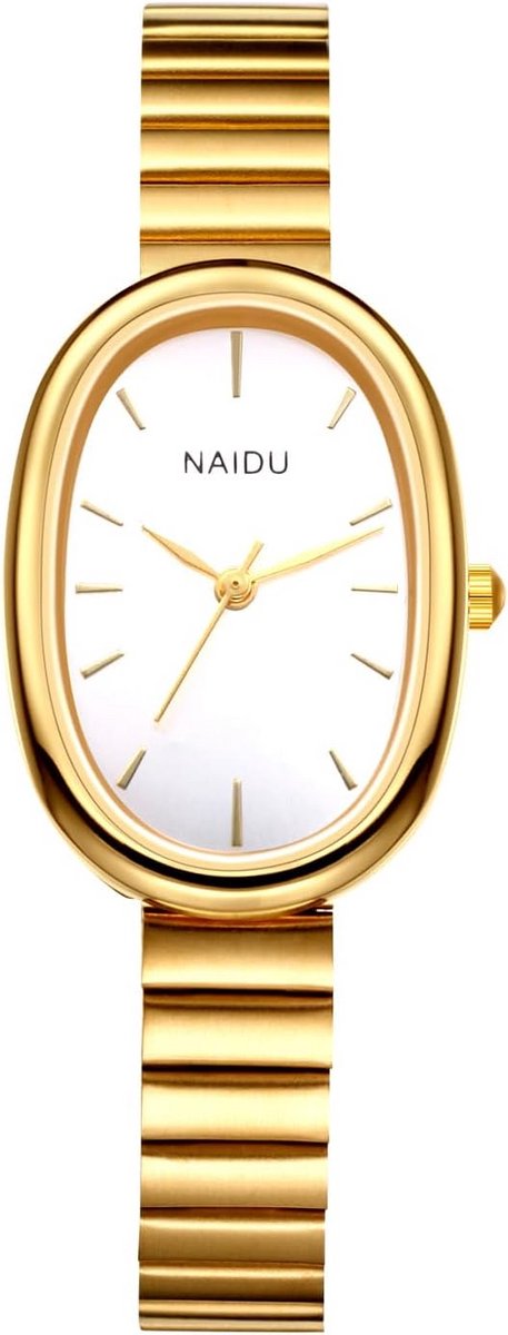 Ovale Quartz Horloge Voor Dames - Elegante Roestvrij Stalen Armband met Analoge Display