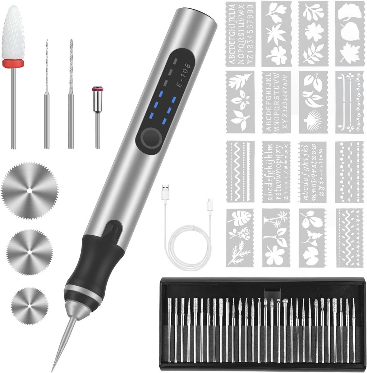 Draagbare USB Oplaadbare Graveerpen voor Hout, Metaal, Steen en Glas