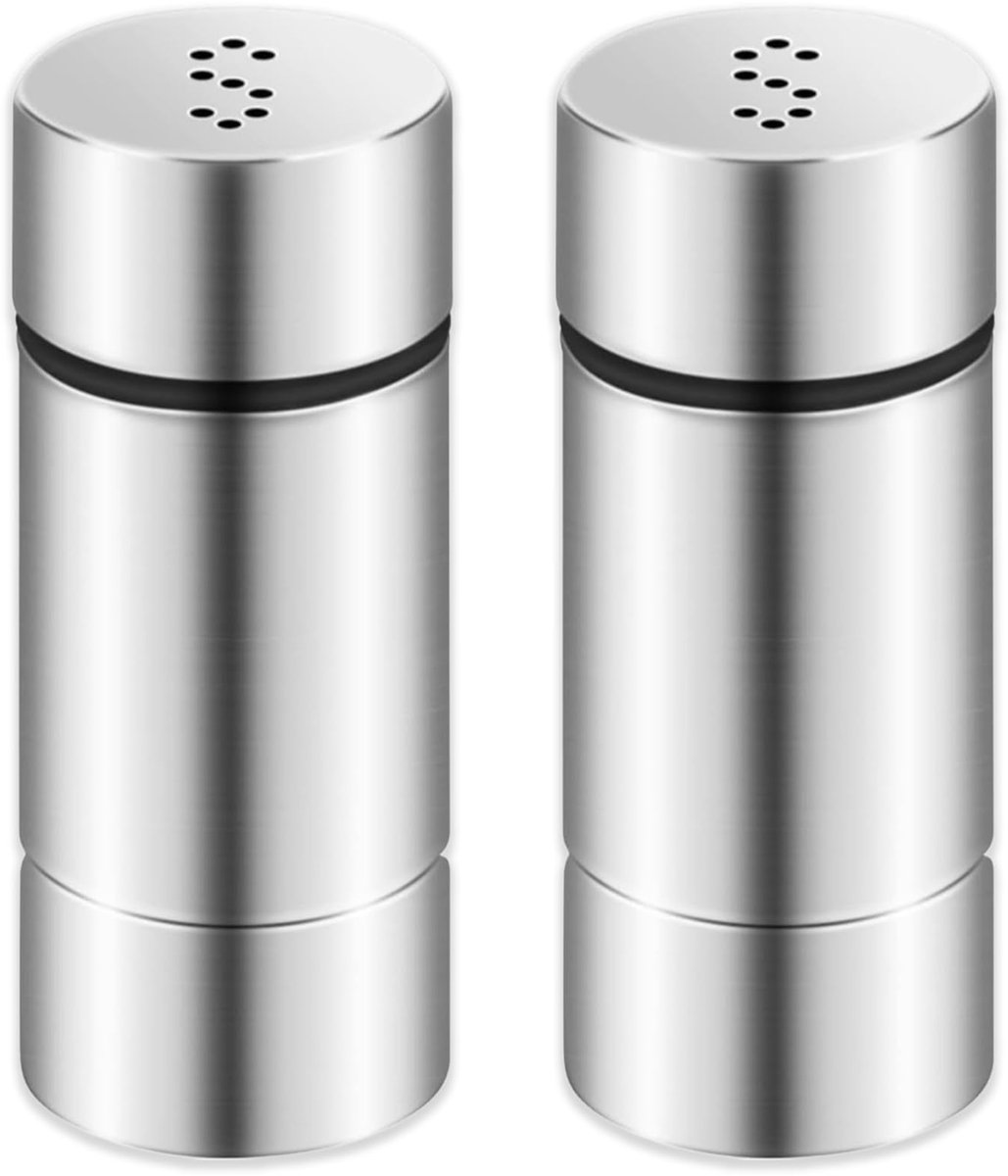 IMPERATORIS® Mini Zoutvaatjes Set – Elegant en Praktisch – Zoutvaatjes van Glas en Roestvrij Staal – Geschikt voor Keuken en Tafel – Set van 2